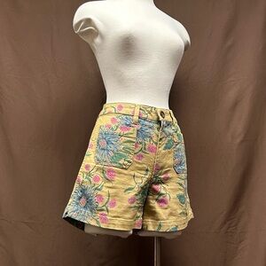 Floral canvas shorts